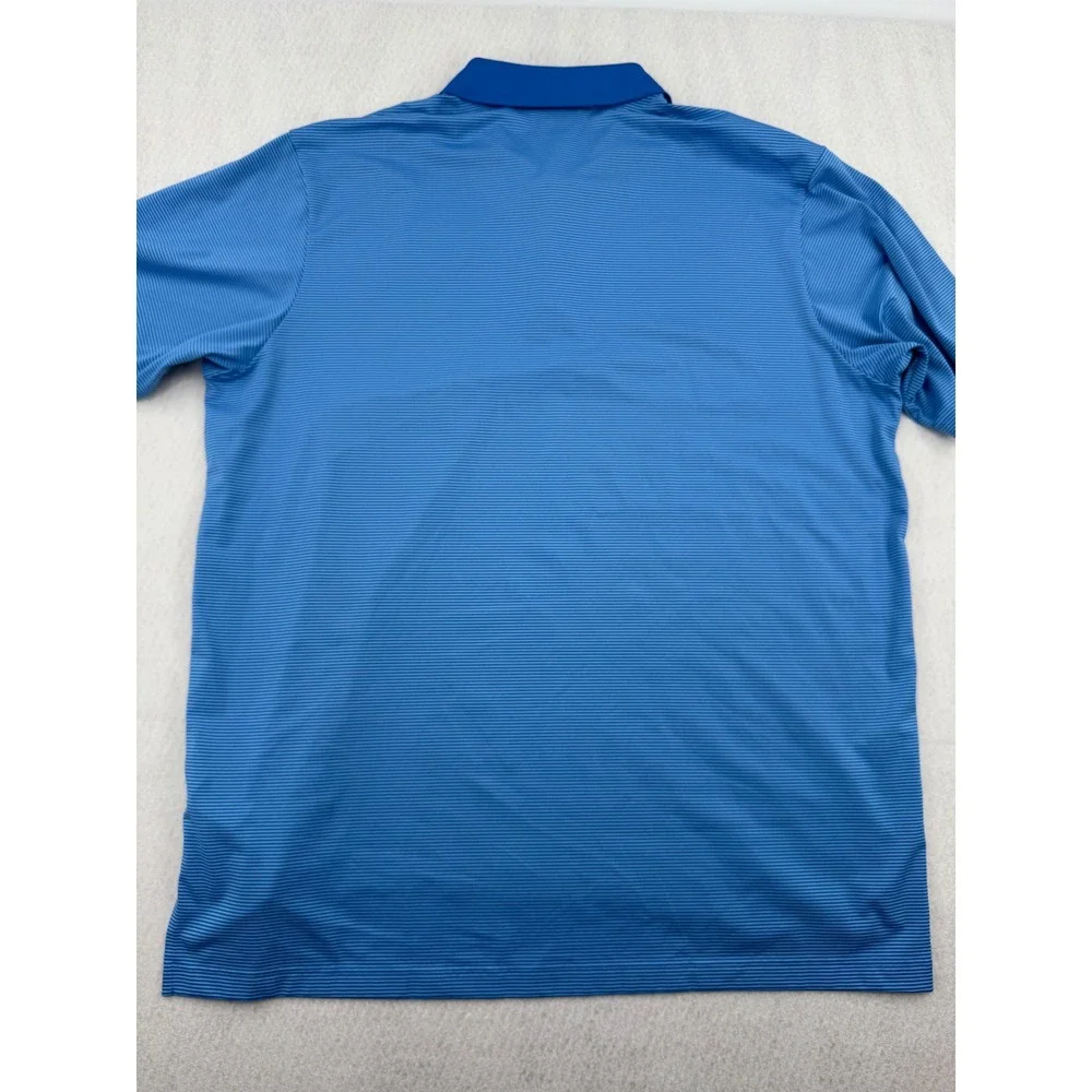 Adidas Chick-fil-A Leadership Climalite Golf Polo Shirt Mens XL Blue Striped